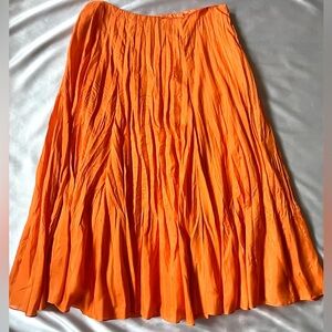 NWT Lauren Ralph Lauren 100% Silk Orange Maxi Skirt - Size 2